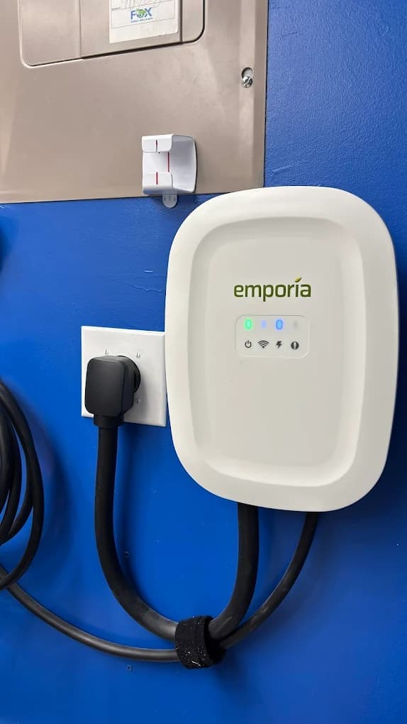 Level 2 EV charger installed in a North Texas garage