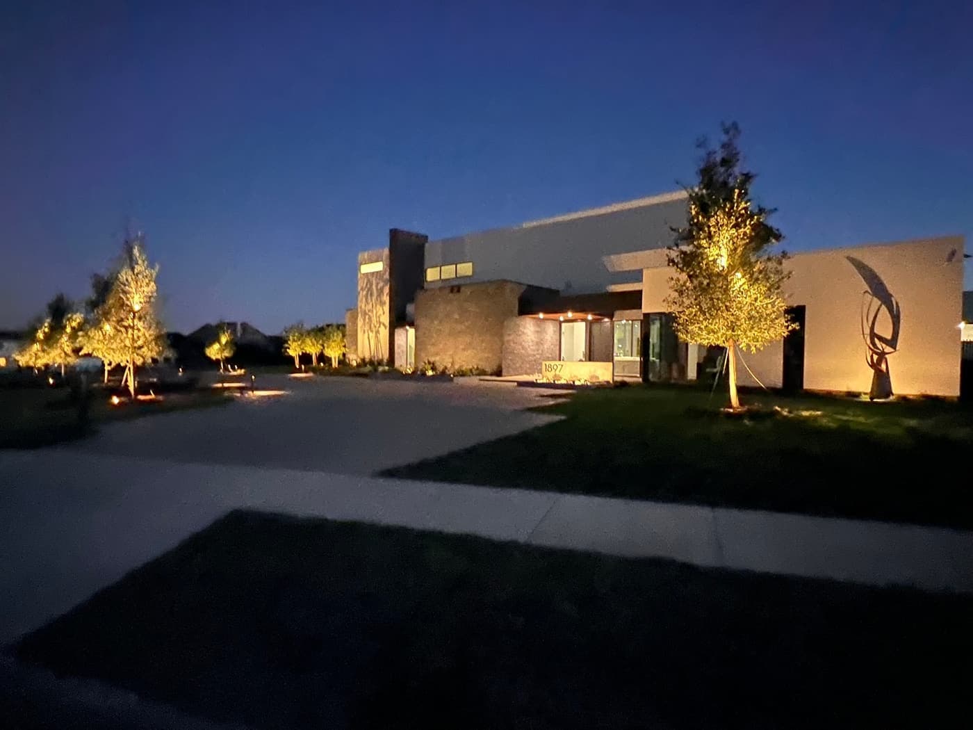 Landscape lighting installation in North Texas